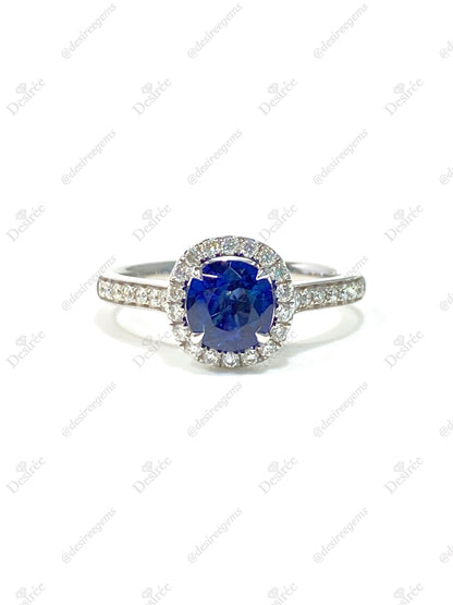 Natural Blue Sapphire 1.18ct Ring