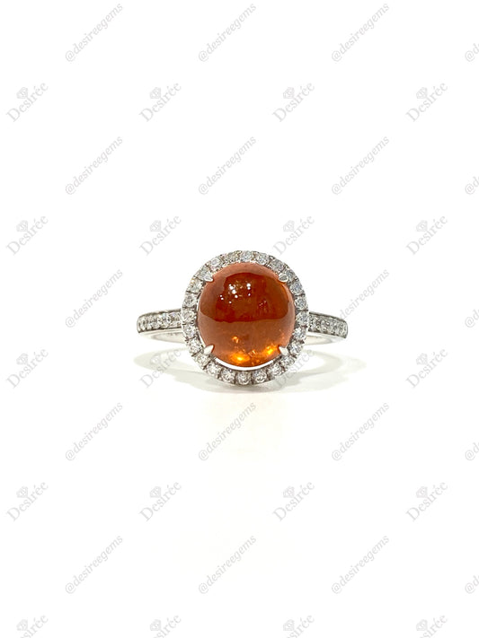 Natural Mandarin Garnet 3.71ct Ring
