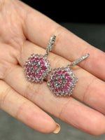 Natural Spinels 5.82ct Earrings Set With Natural Diamonds In 18K White Gold Singapore Gemstone Fine Jewellery
