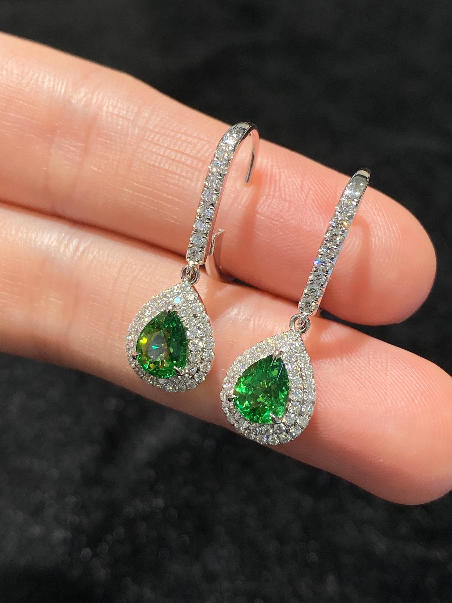 Natural Tsavorite Green Garnet 2.01ct Earrings