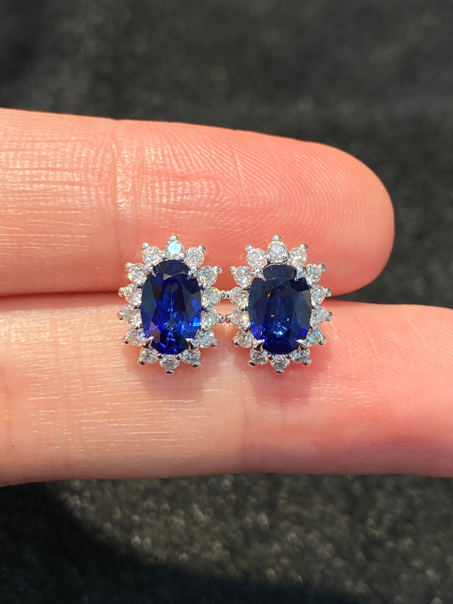 Blue Sapphire 2.18ct Earrings
