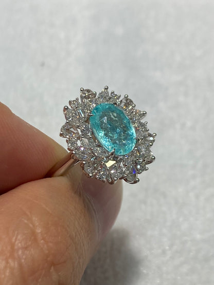 Natural Paraiba Tourmaline 2.13ct Ring