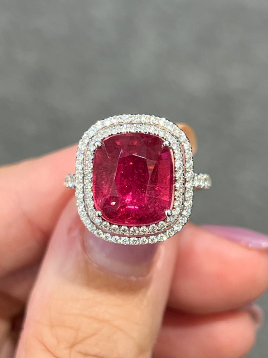 Natural Rubellite Tourmaline 5.29ct Ring