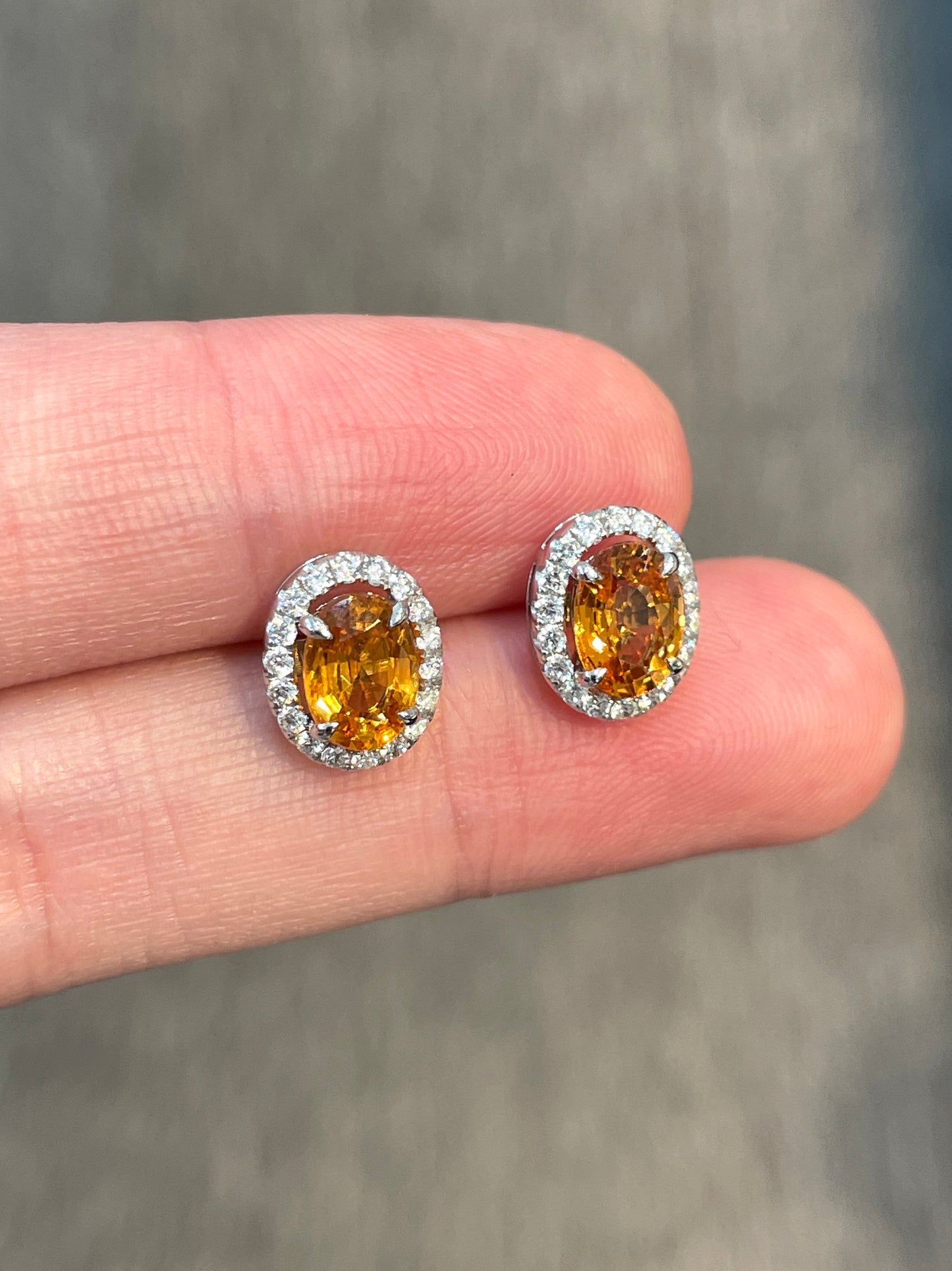 Natural Mandarin Garnet 2.05ct Earrings