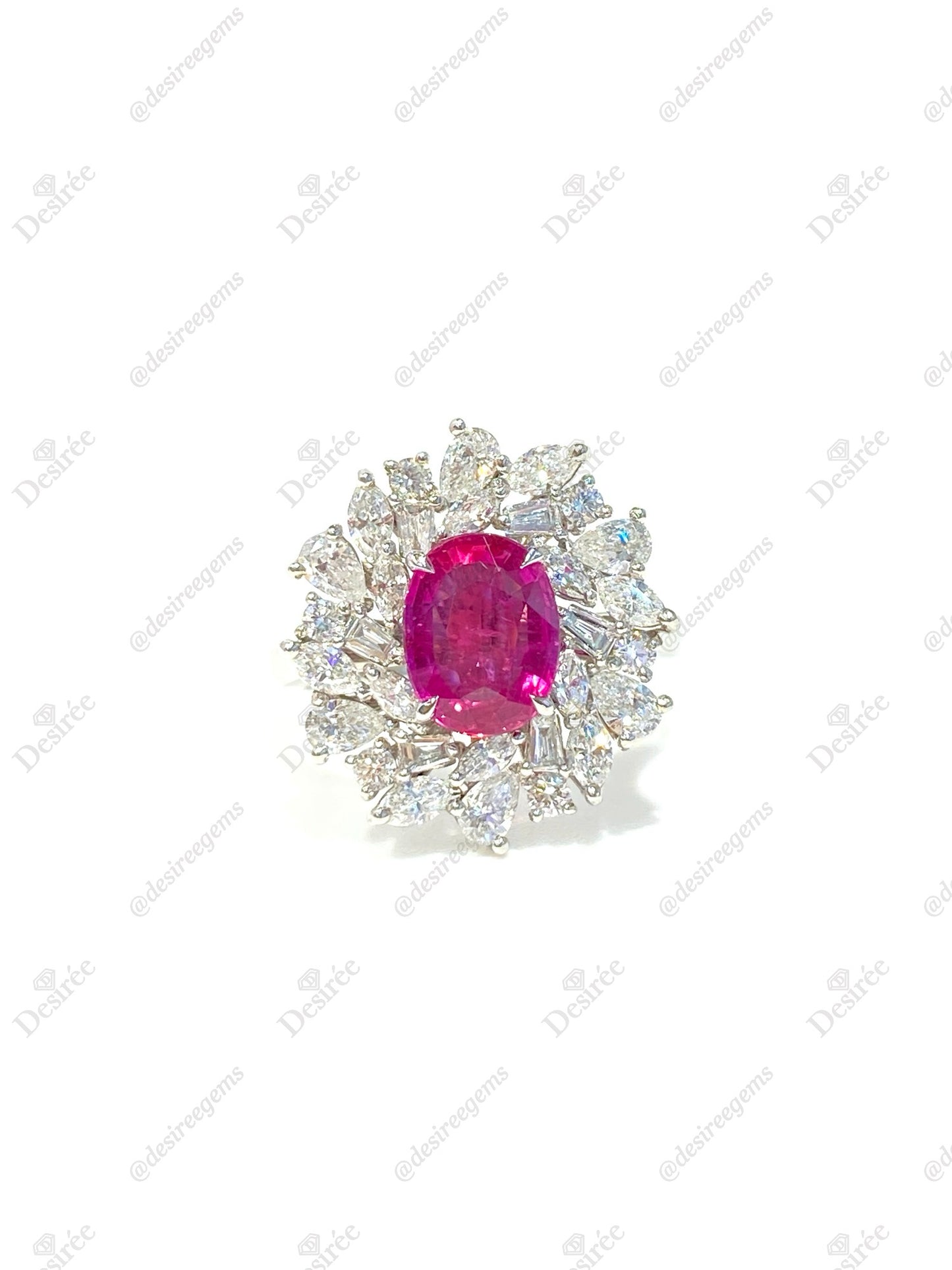 Natural Purplish Red Ruby 2.10ct Ring