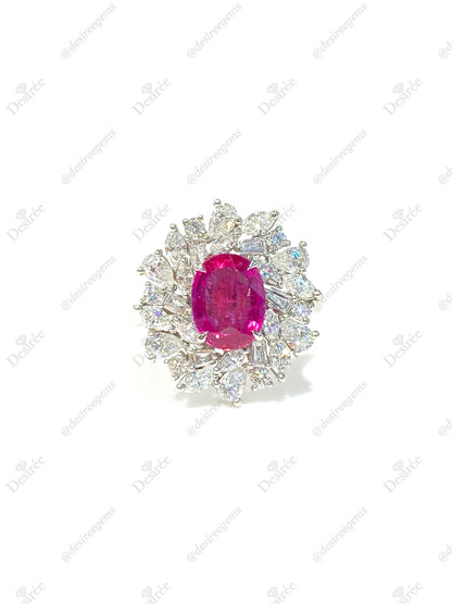 Natural Purplish Red Ruby 2.10ct Ring