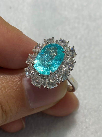 Natural Paraiba Tourmaline 4.64ct Ring