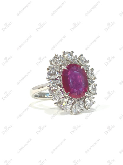 Natural Unheated Ruby 3.11ct Ring