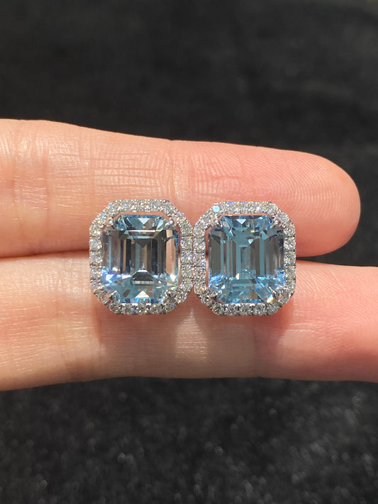 Natural Aquamarine Earrings 8.05ct