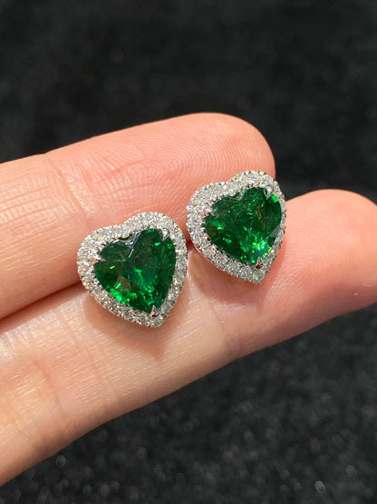 Natural Tsavorite Green Garnet 4.47ct Earrings