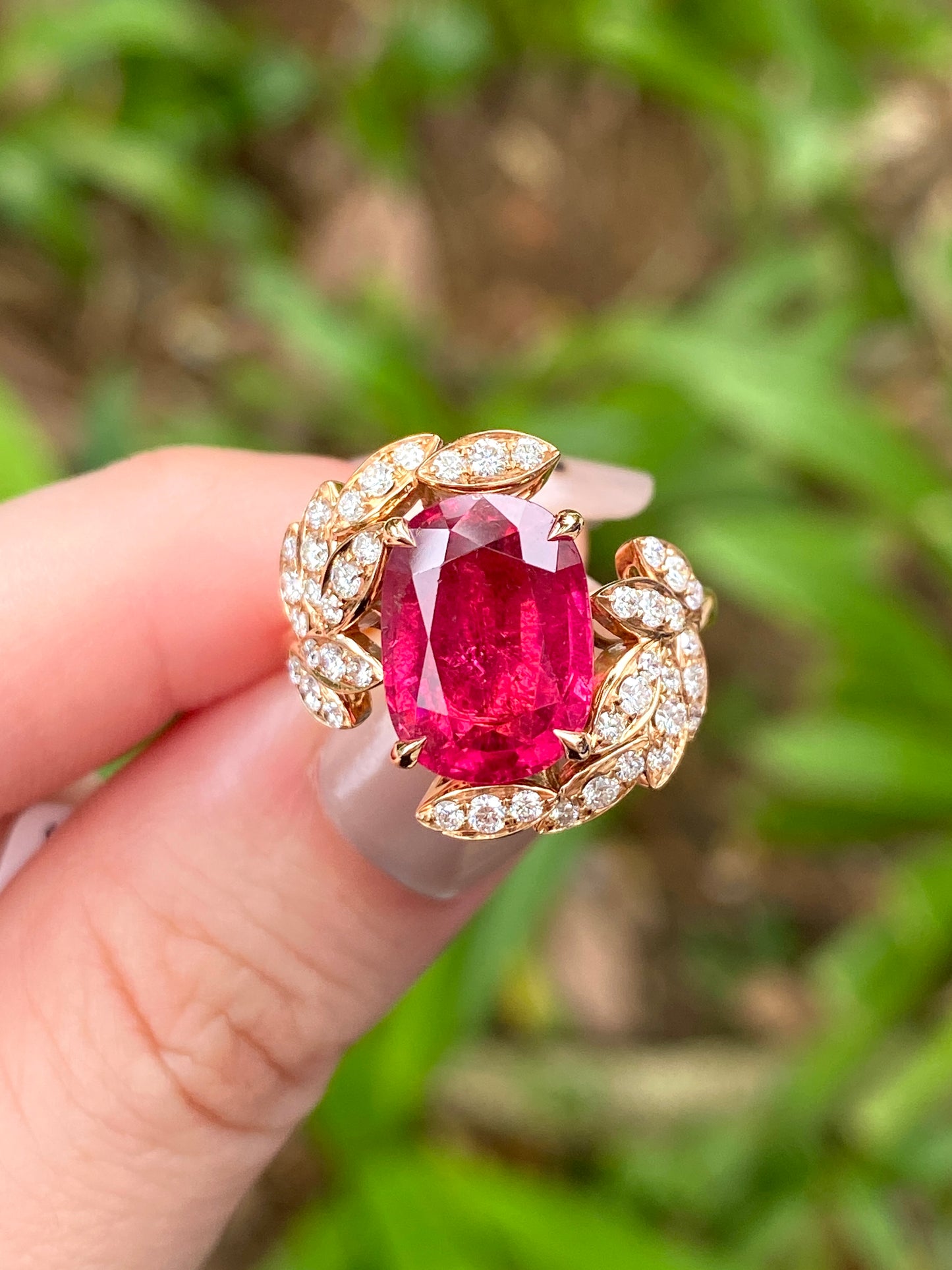 Natural Pink Tourmaline 4.05ct Ring
