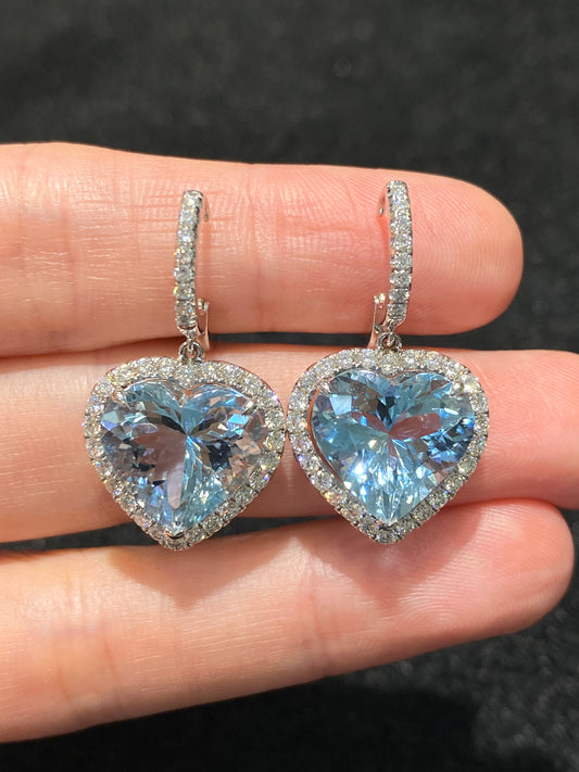 Natural Aquamarine Earrings 10.44ct