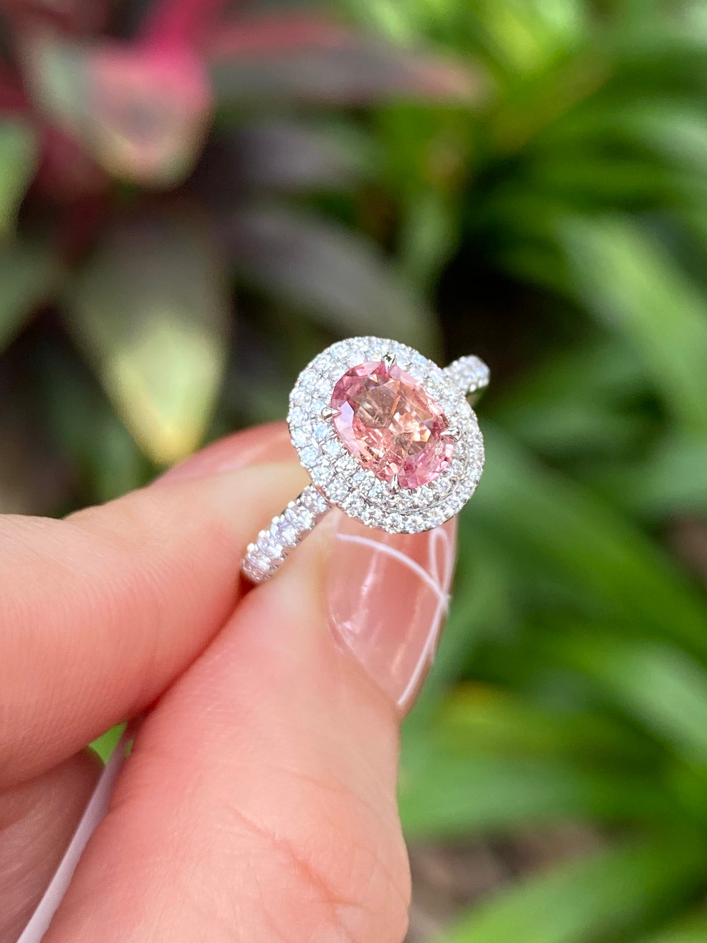 Natural Unheated Padparadscha Sapphire 1.02ct Ring