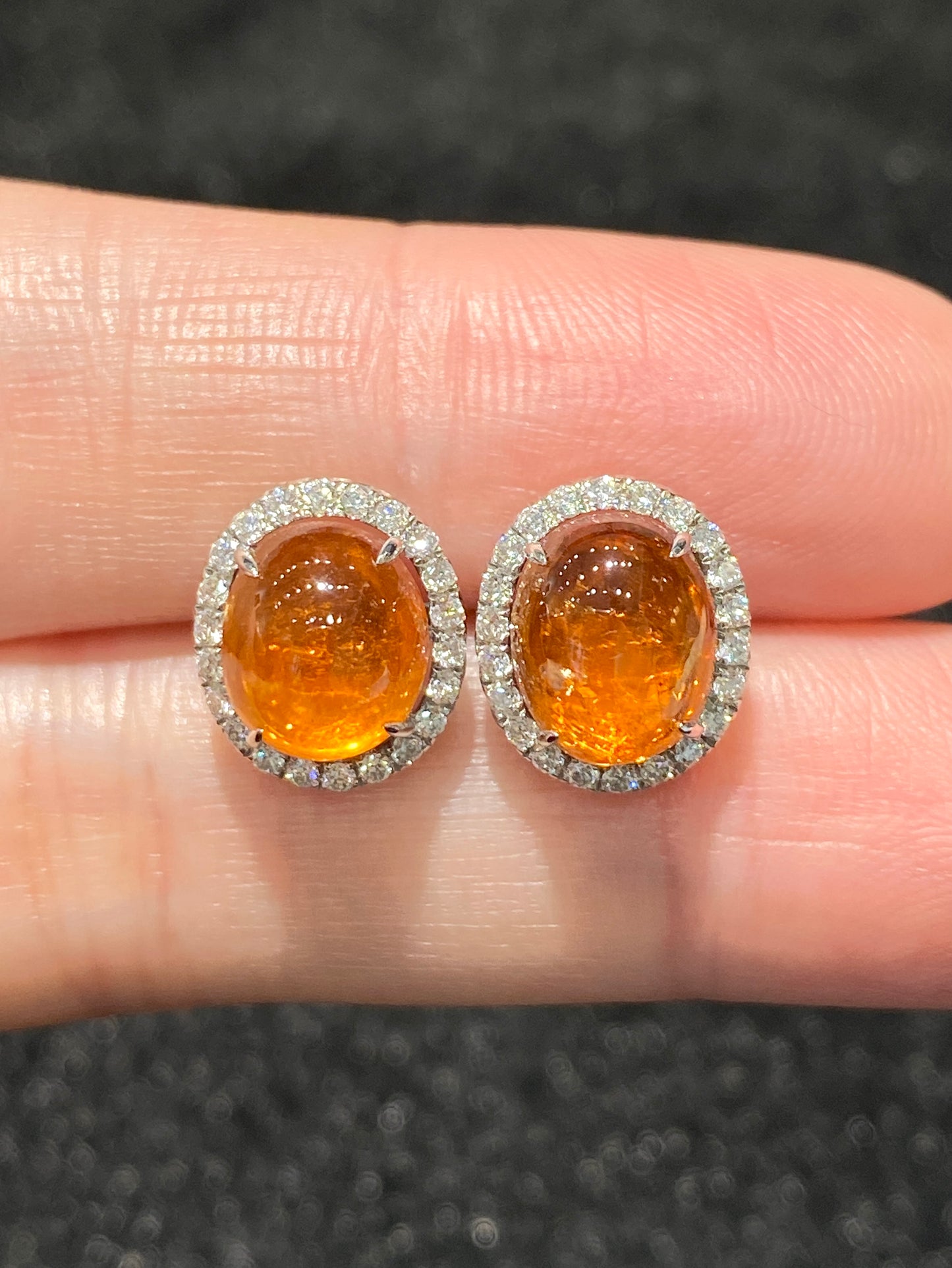 Natural Mandarin Garnet 5.51ct Earrings
