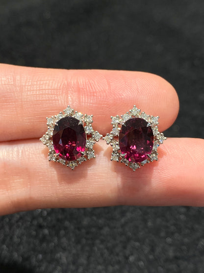 Natural Red Garnet 4.35ct Earrings