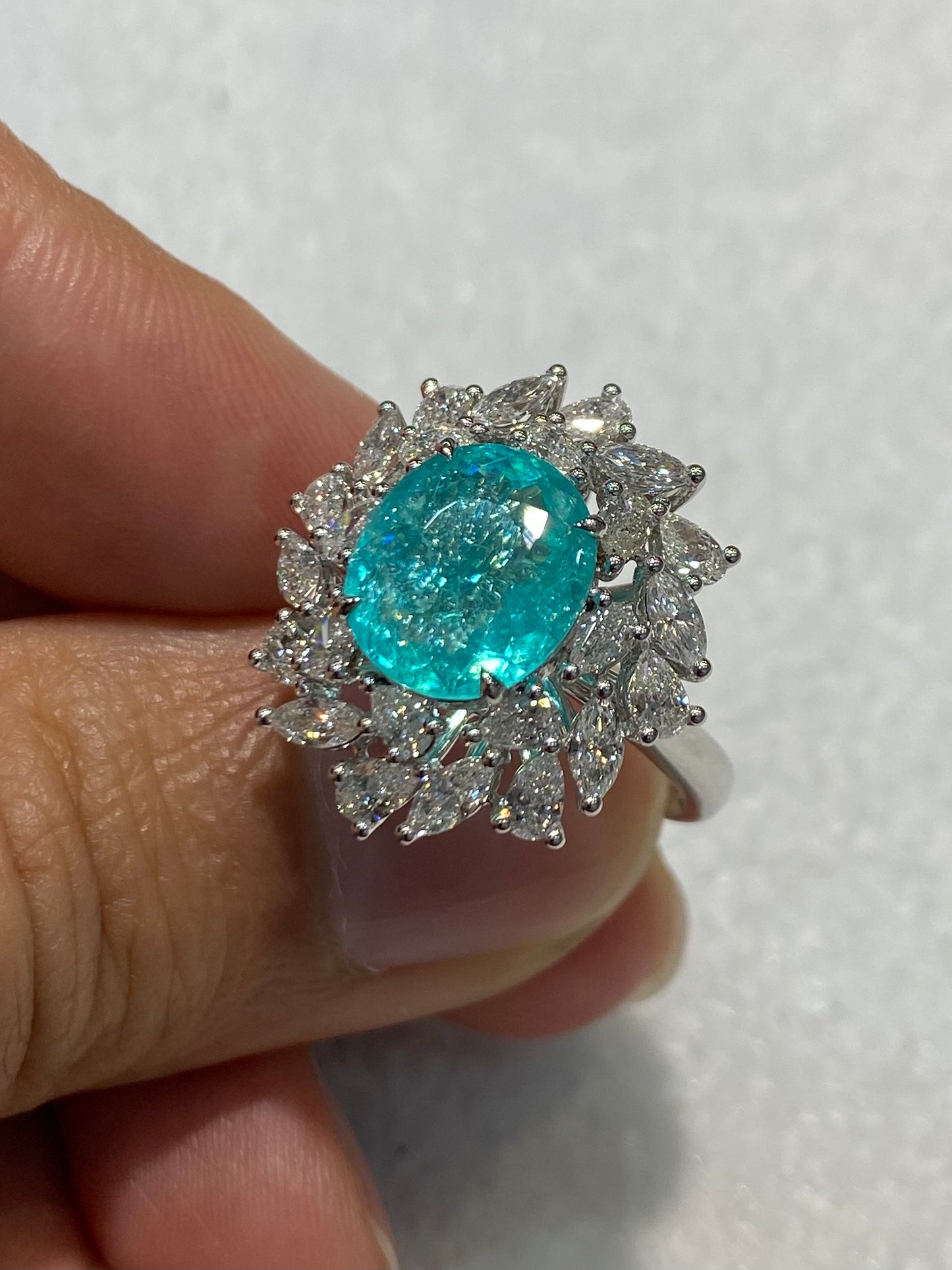 Natural Paraiba Tourmaline 3.63ct Ring