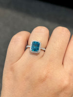 Natural Zircon 6.48ct Ring Set With Natural Diamonds In 18K White Gold Singapore Gemstone Fine Jewellery