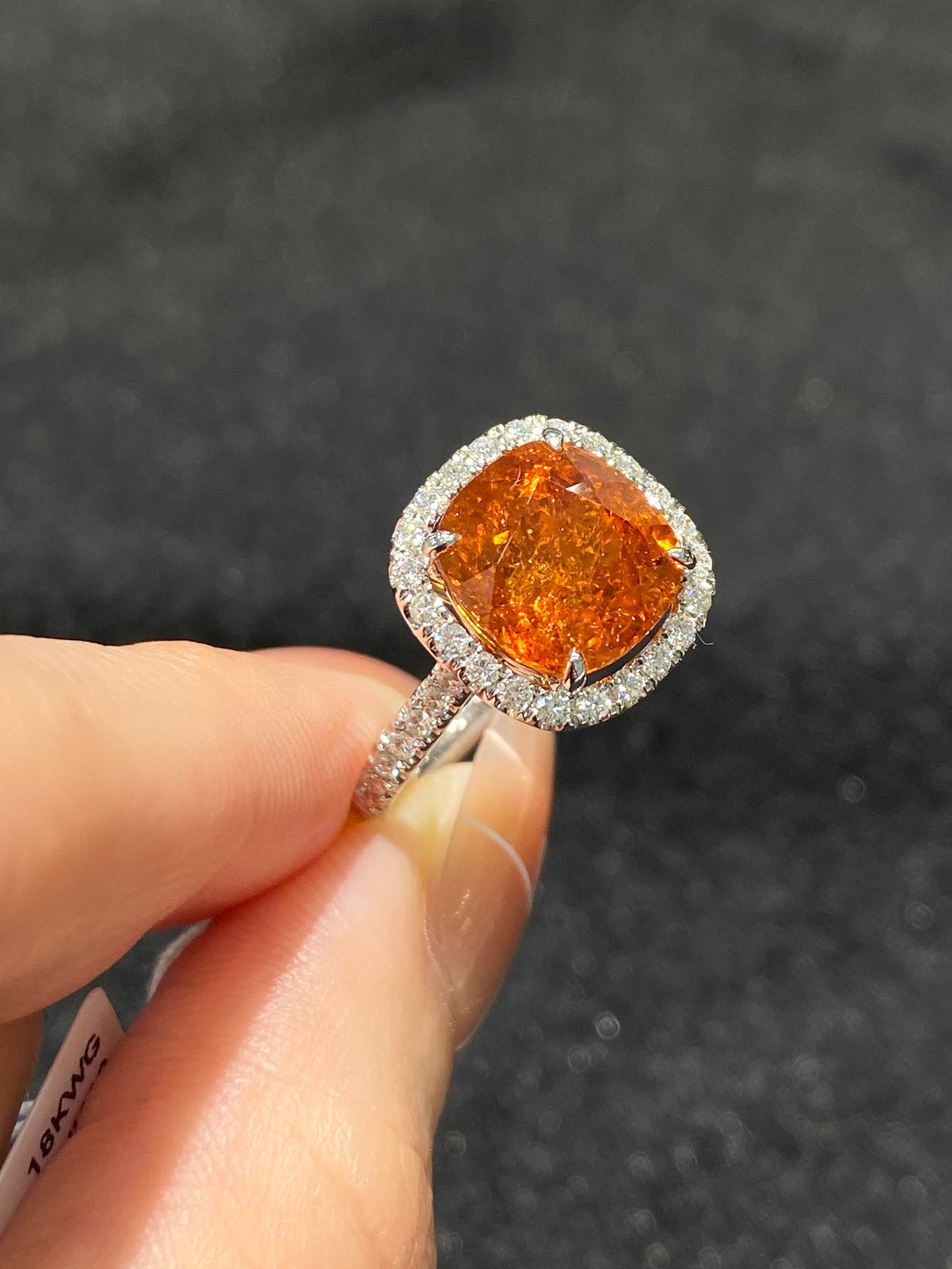 Natural Mandarin Garnet 5.63ct Ring