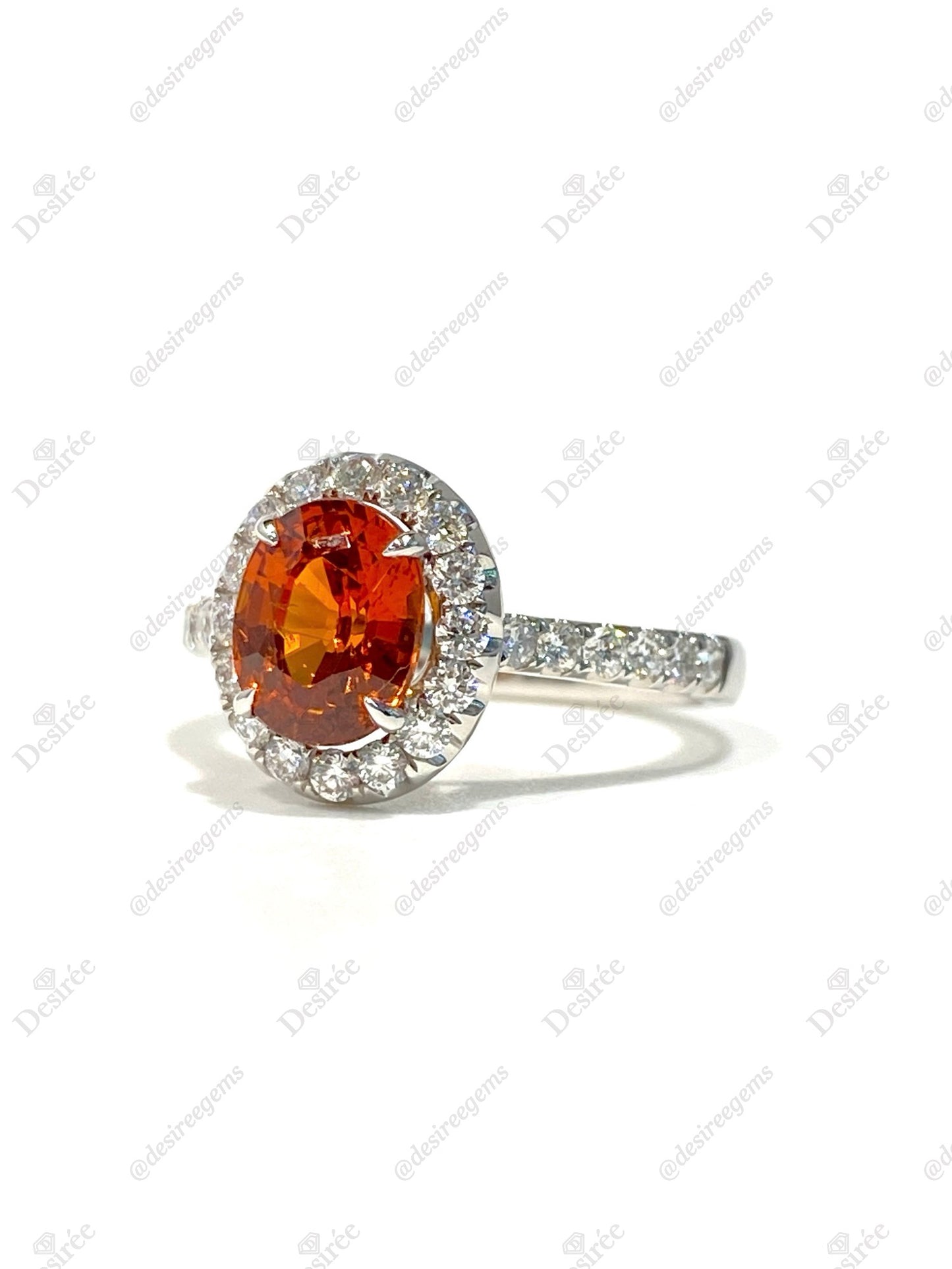 Natural Orangy Red Garnet 1.89ct Ring