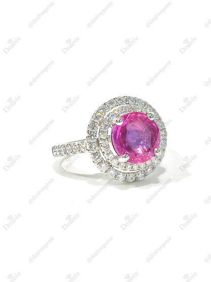 Natural Pink Sapphire 2.61ct Ring