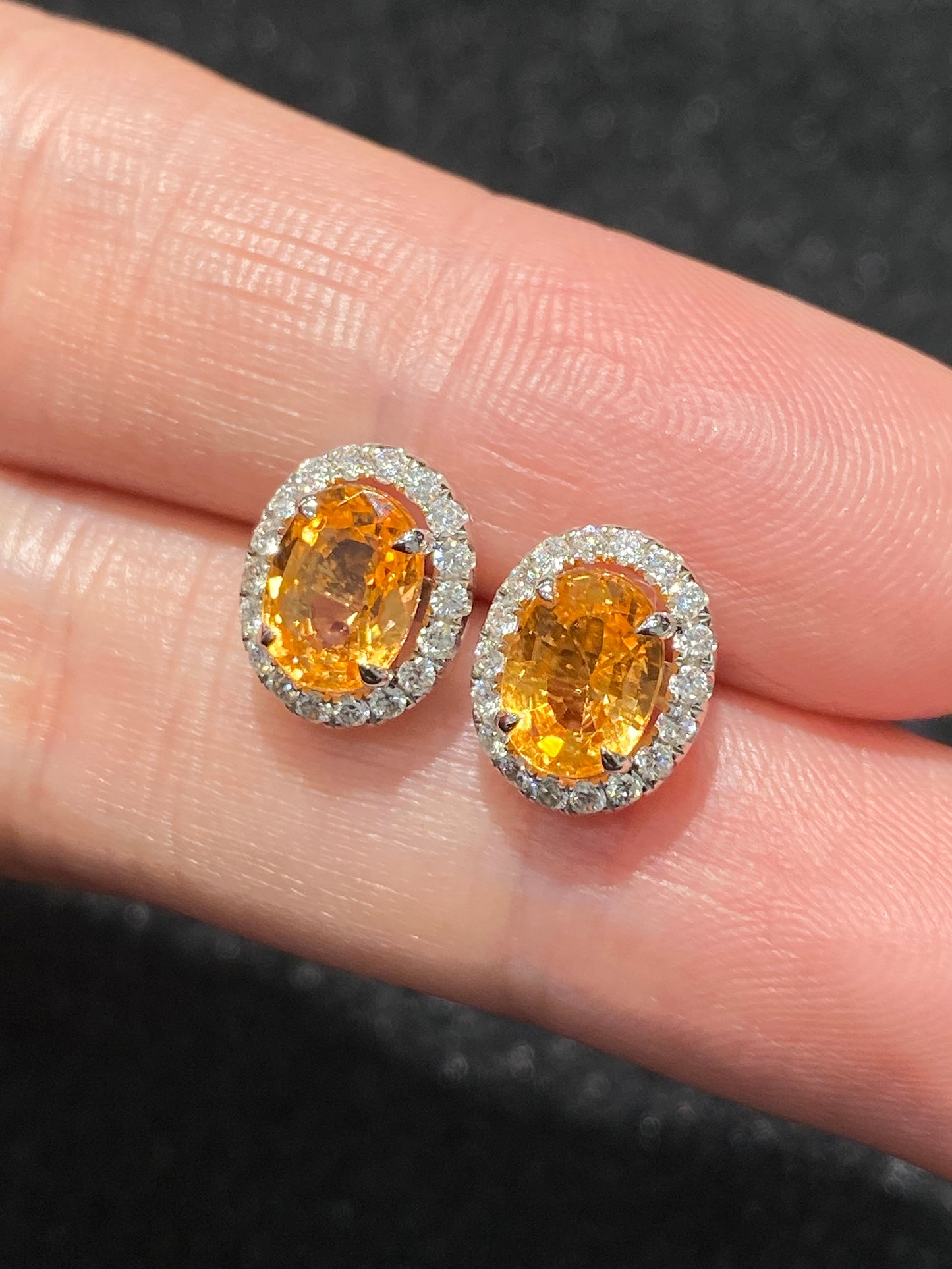 Natural Mandarin Garnet 2.45ct Earrings