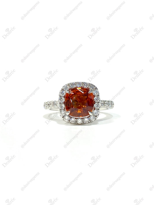 Natural Mandarin Garnet 2.19ct Ring