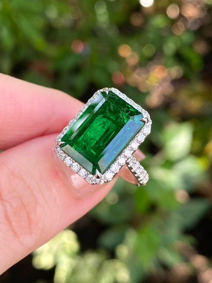 Natural Tsavorite Green Garnet 8.39ct Ring
