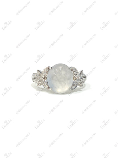 Natural Type A Icy Jadeite Ring