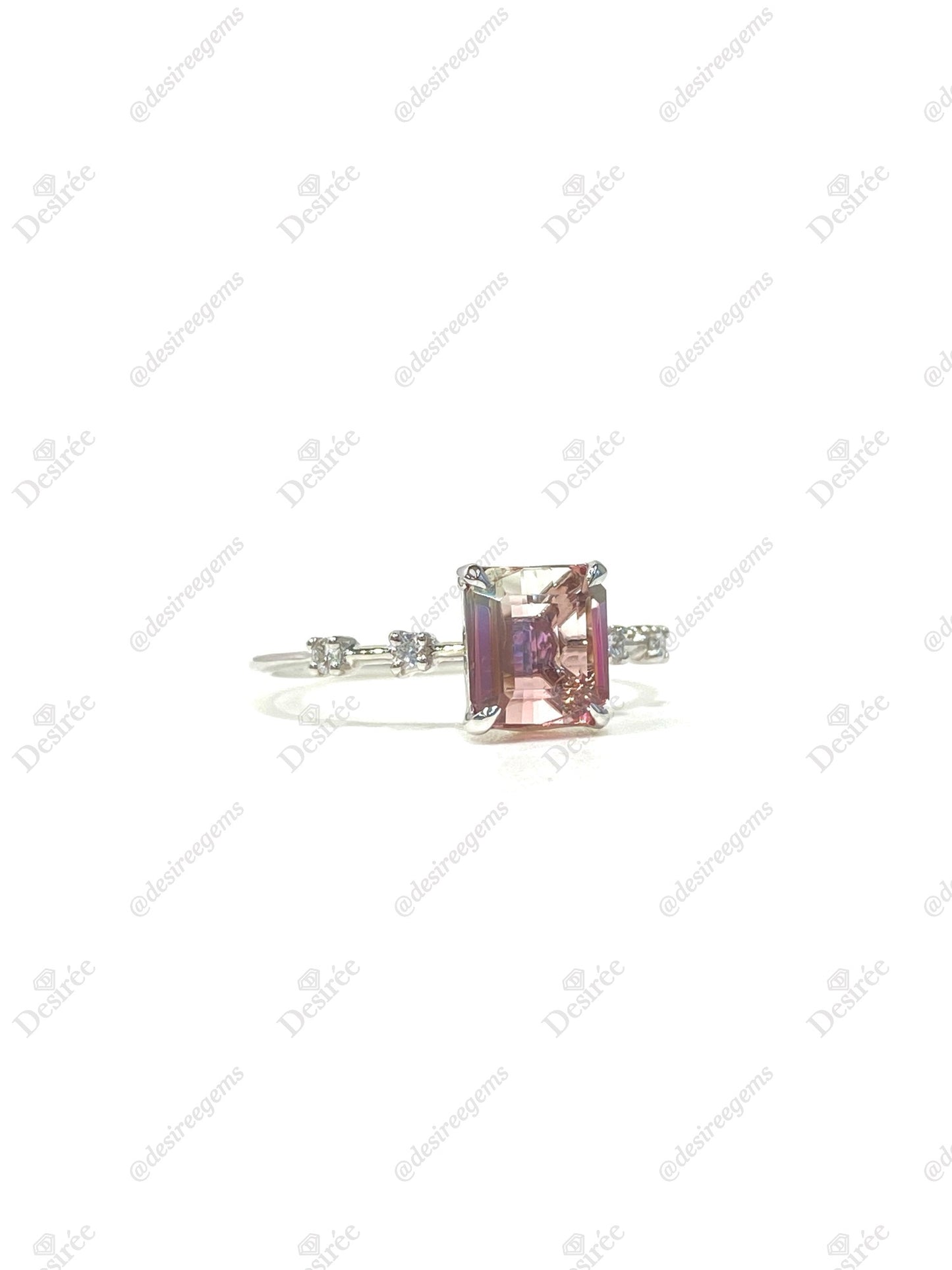 Natural Bi-color Tourmaline 1.11ct Ring