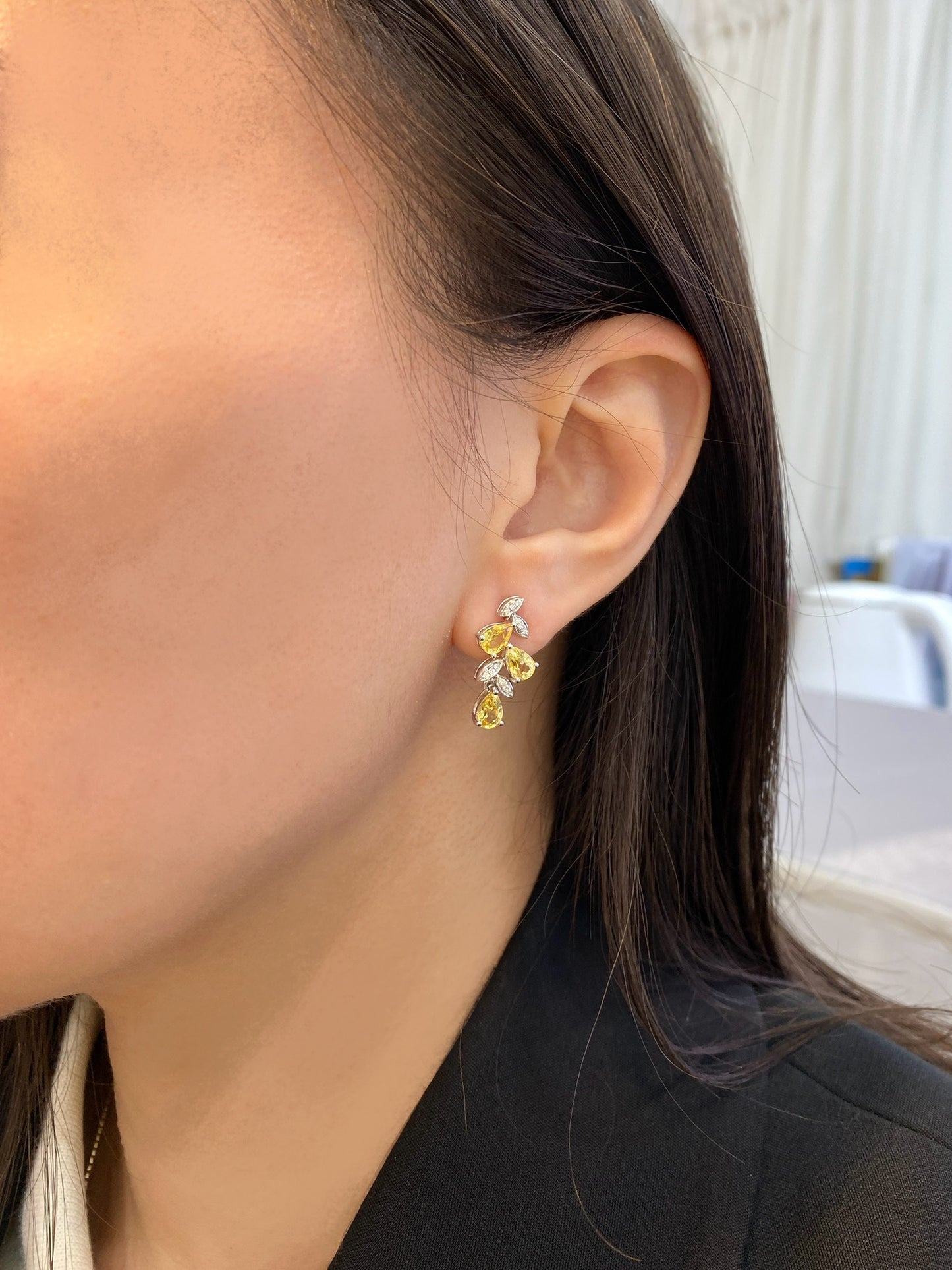 Natural Yellow Sapphire 2.96ct Earrings
