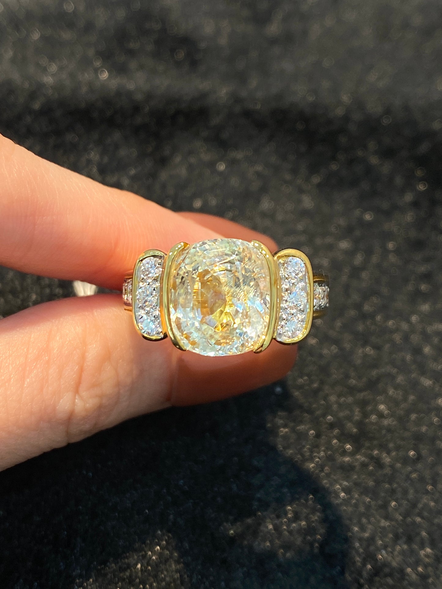 Natural Unheated Yellow Sapphire 10.56ct Ring