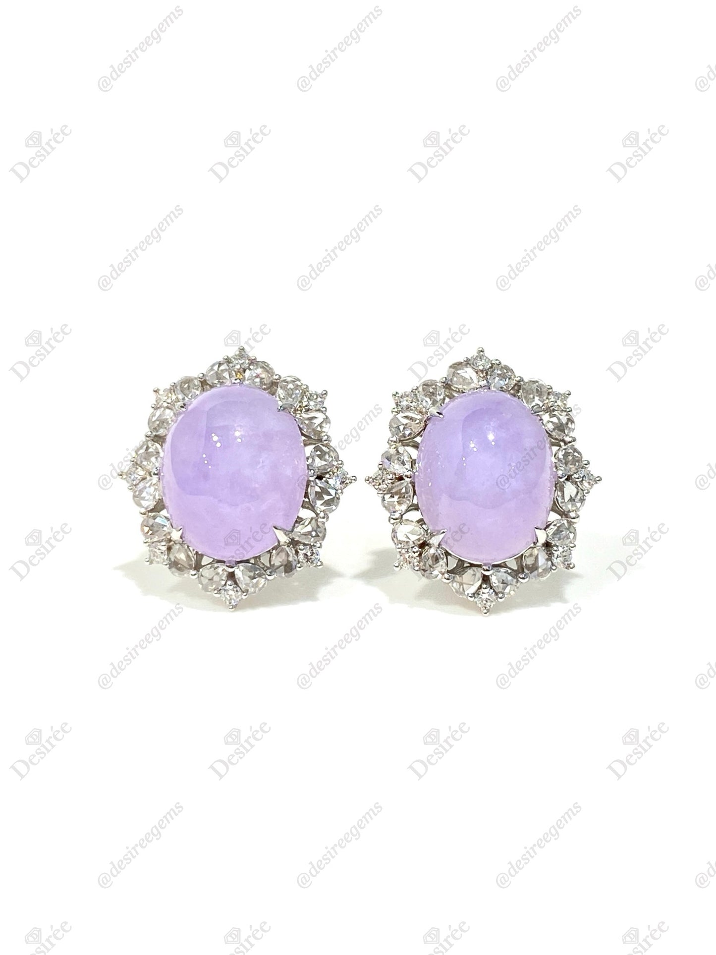 Natural Type A Lavender Jadeite Earrings