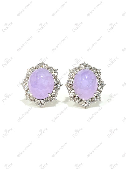Natural Type A Lavender Jadeite Earrings
