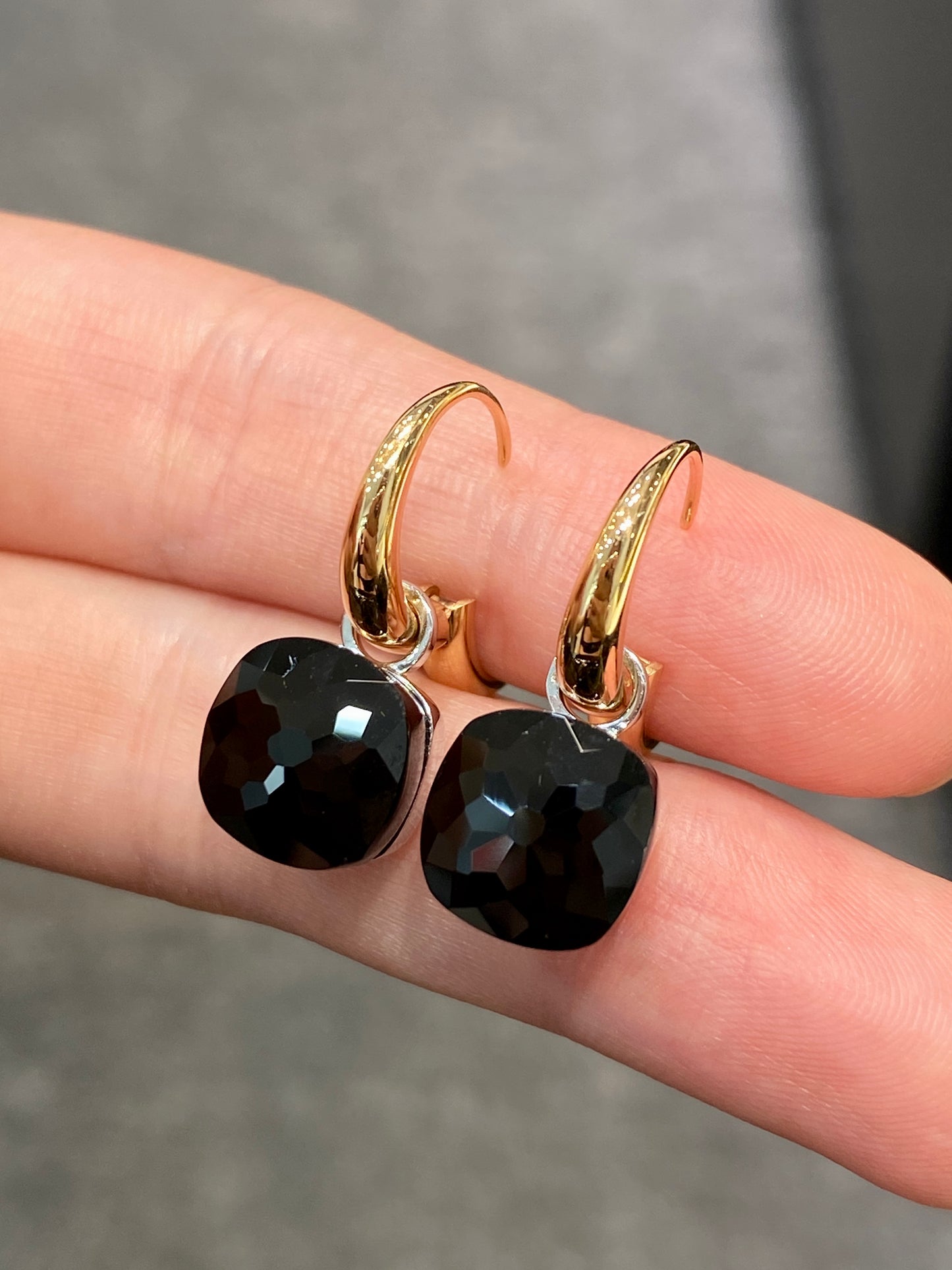 Natural Black Onyx 15.4ct Earrings