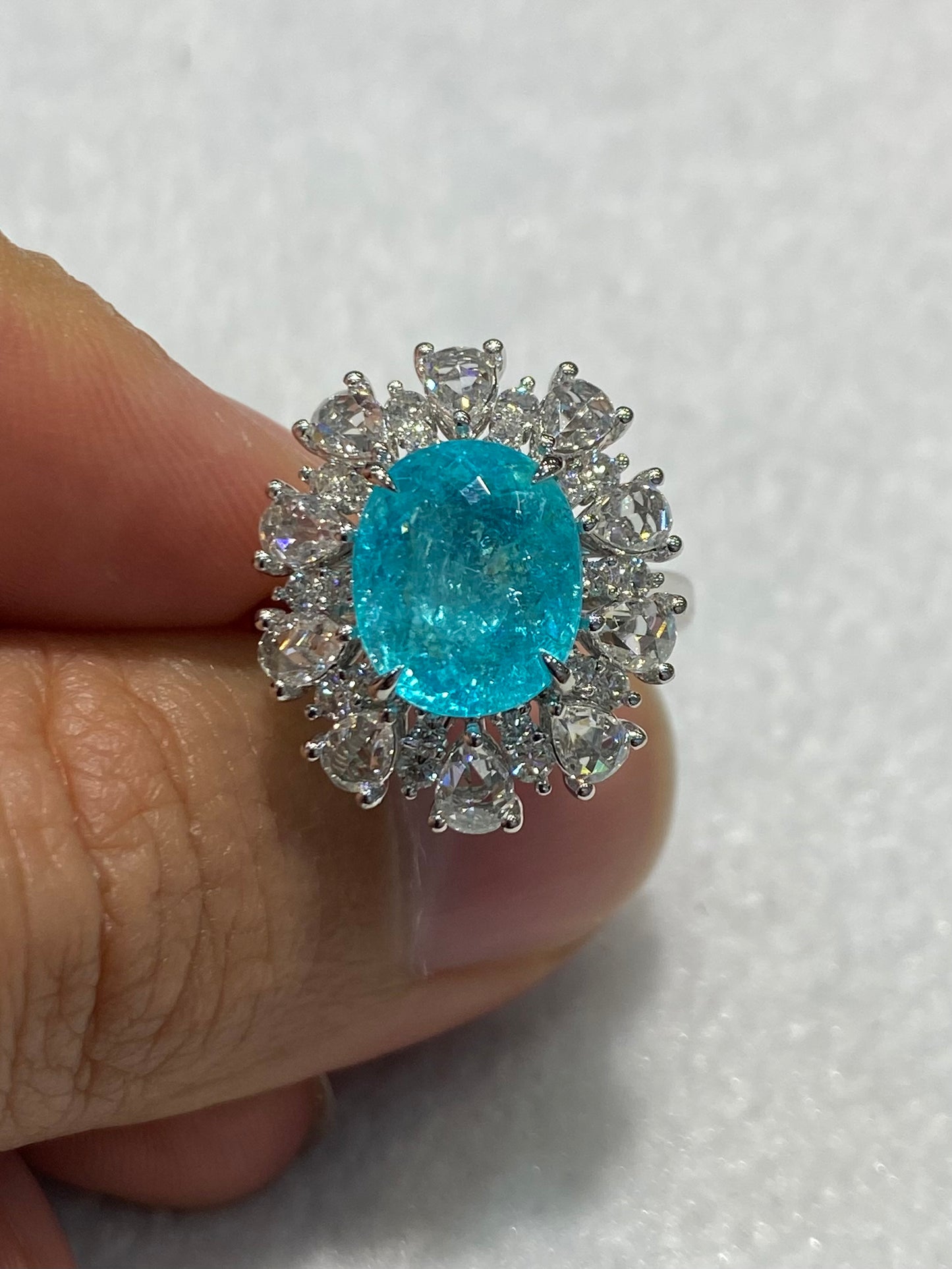 Natural Paraiba Tourmaline 4.36ct Ring