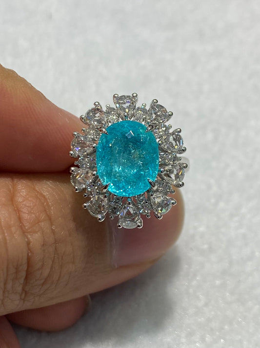 Natural Paraiba Tourmaline 4.36ct Ring