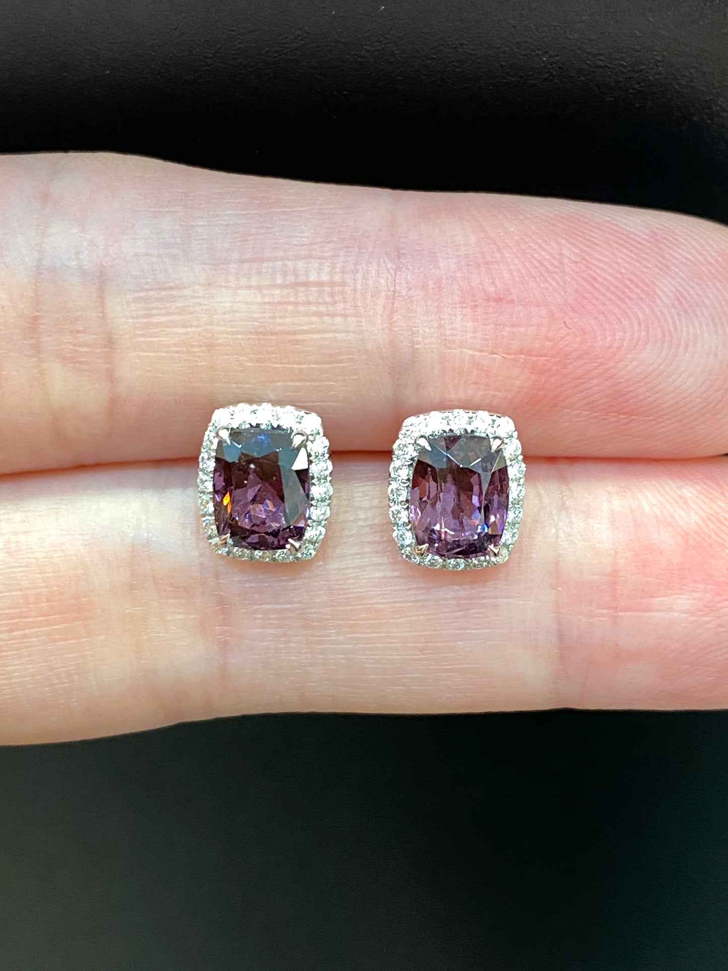 Natural Purple Spinel 2.32ct Earrings