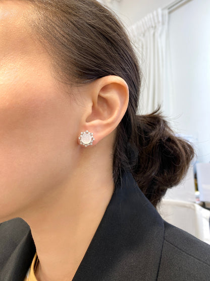 Natural Type A Icy Jadeite Earrings