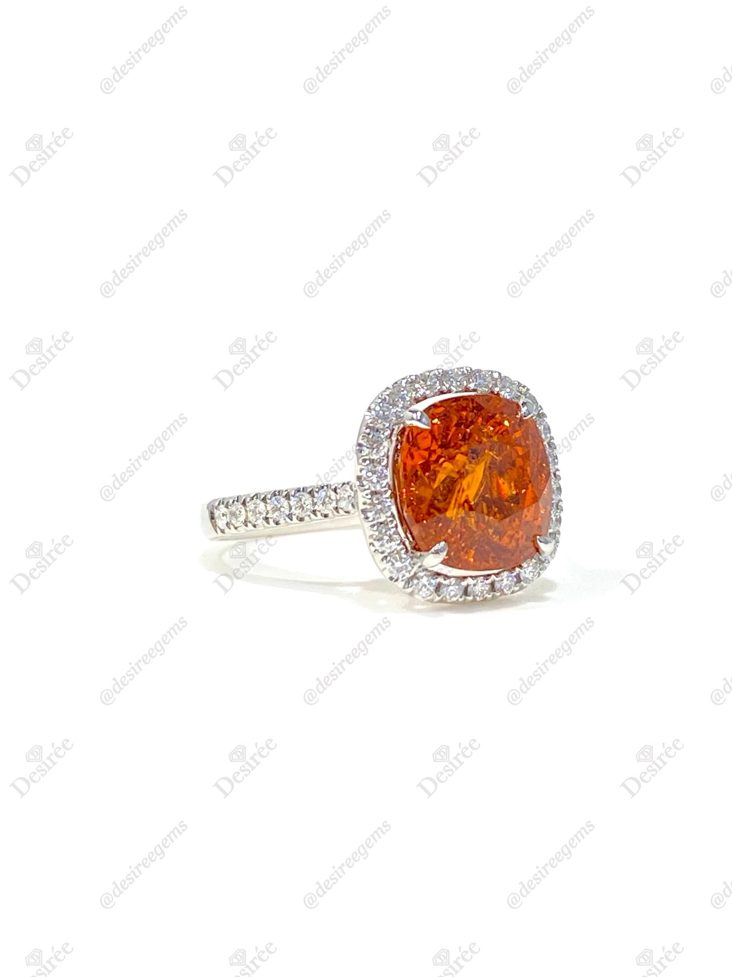 Natural Mandarin Garnet 5.63ct Ring