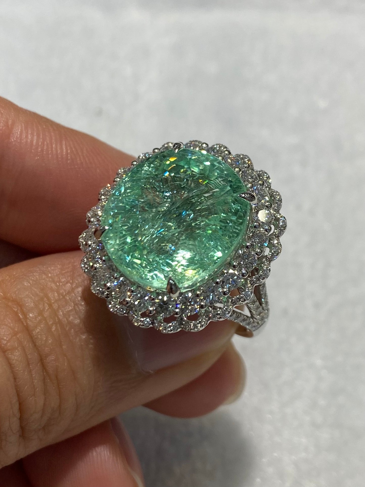 Natural Paraiba Tourmaline 19.31ct Ring