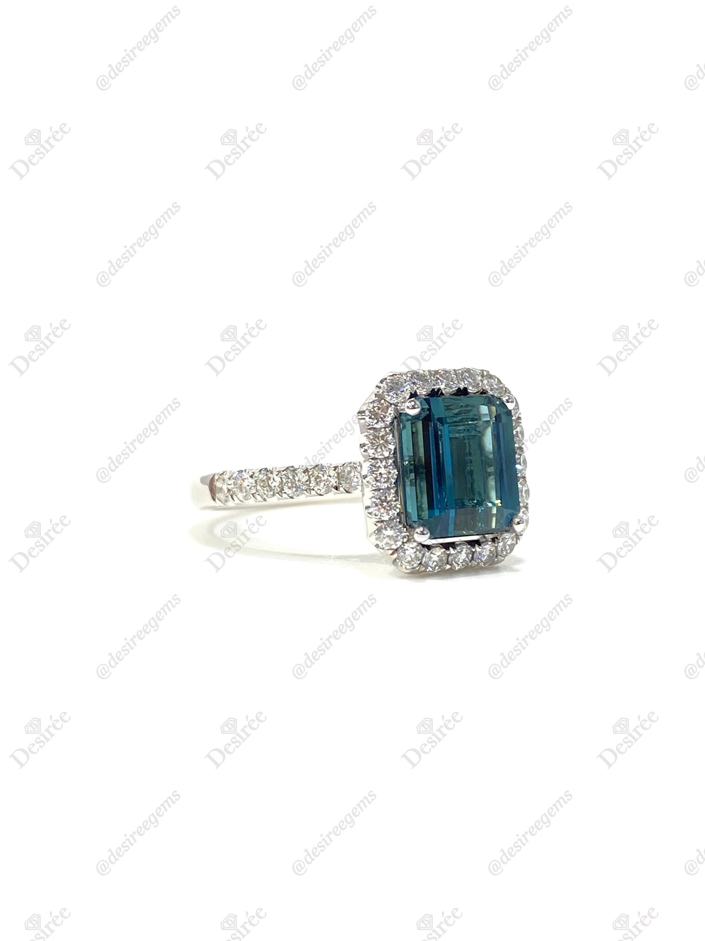 Natural Indicolite Blue Tourmaline 2.16ct Ring