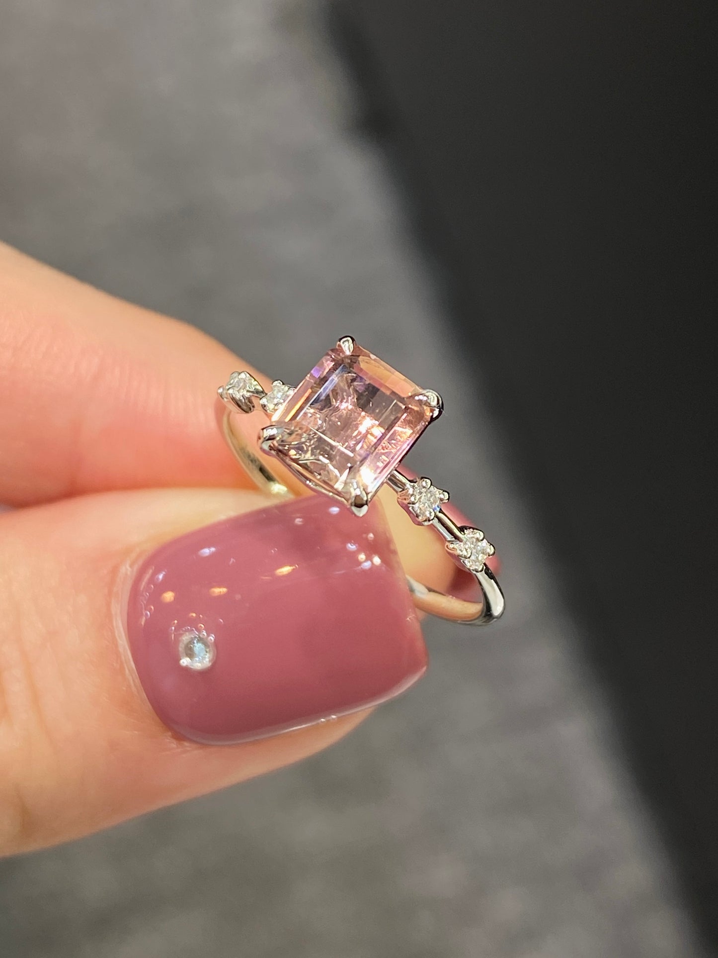 Natural Bi-color Tourmaline 1.11ct Ring