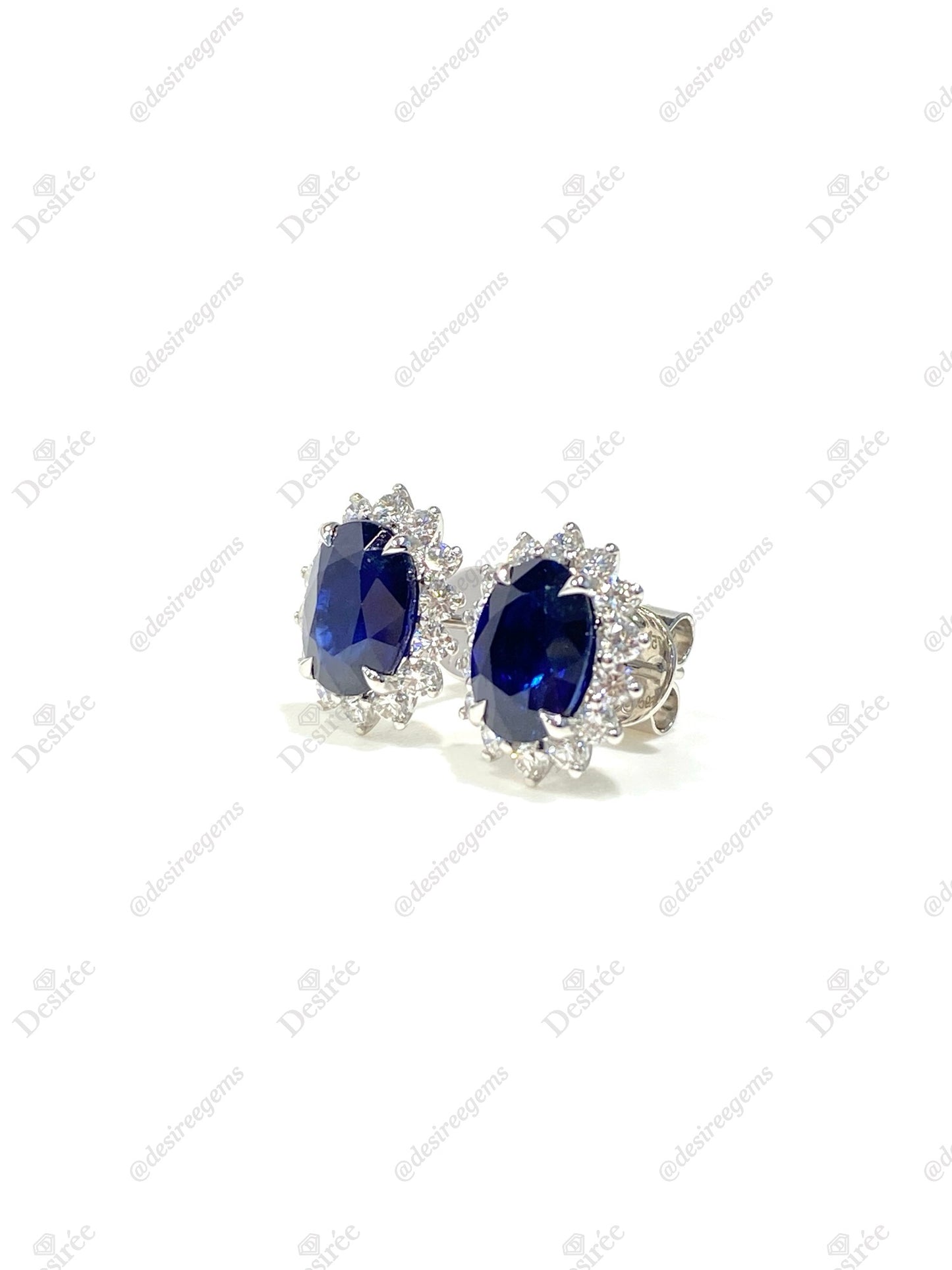 Natural Blue Sapphire 3.69ct Earrings