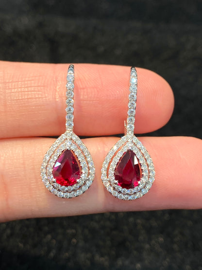 Natural Unheated Ruby 1.34ct Earrings