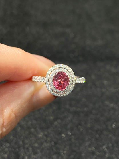 Natural Pink Spinel 0.91ct Ring