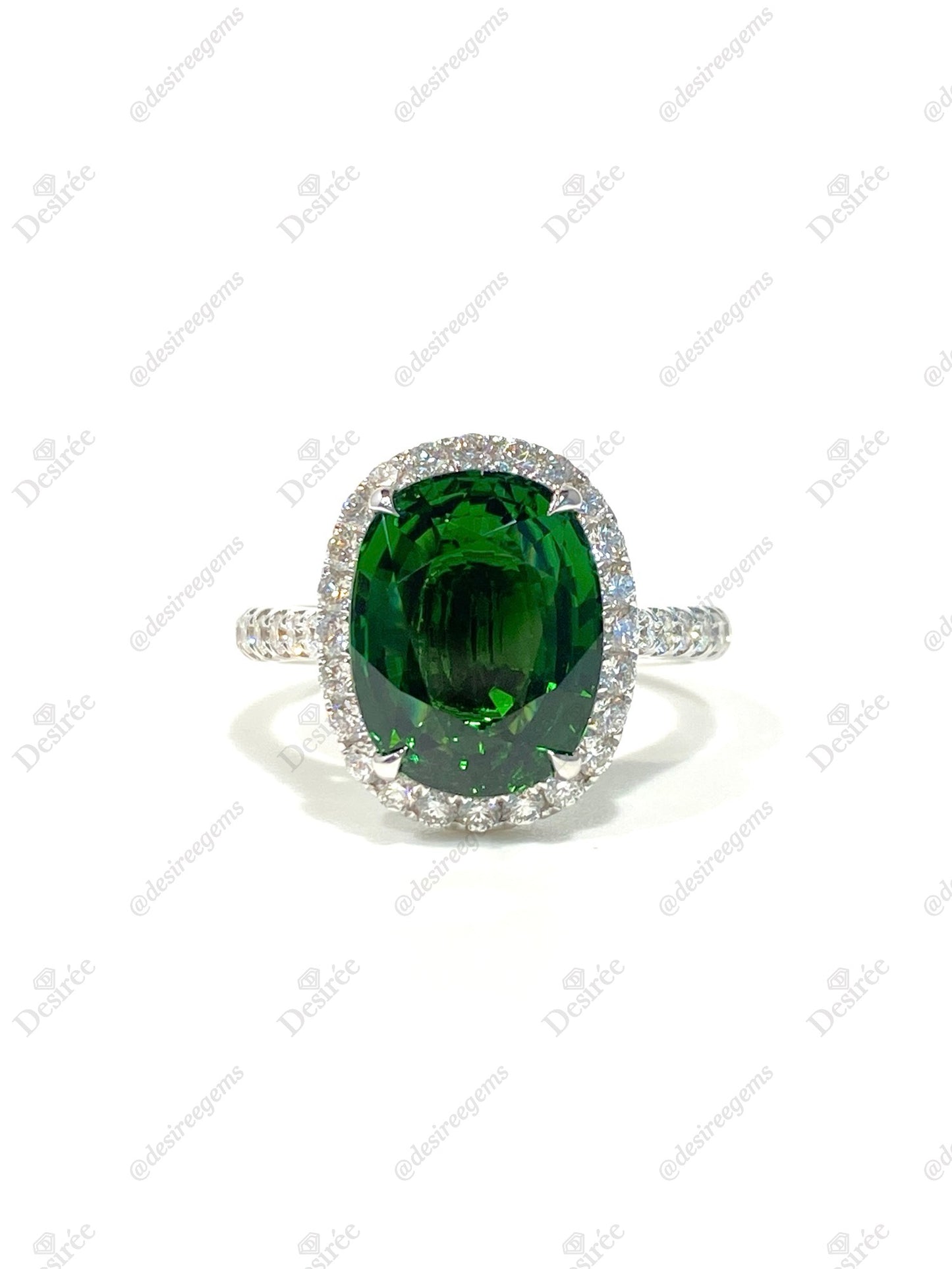 Natural Vivid Green Chrome Tourmaline 4.10ct Ring