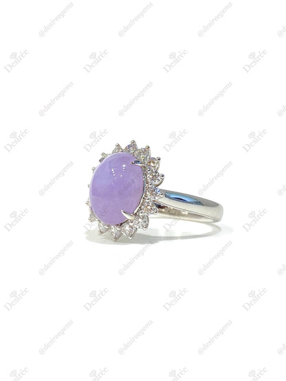 Natural Type A Lavender Jadeite Ring