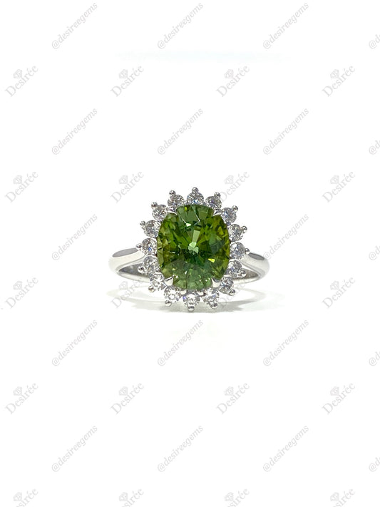 Natural Green Tourmaline 2.91ct Ring