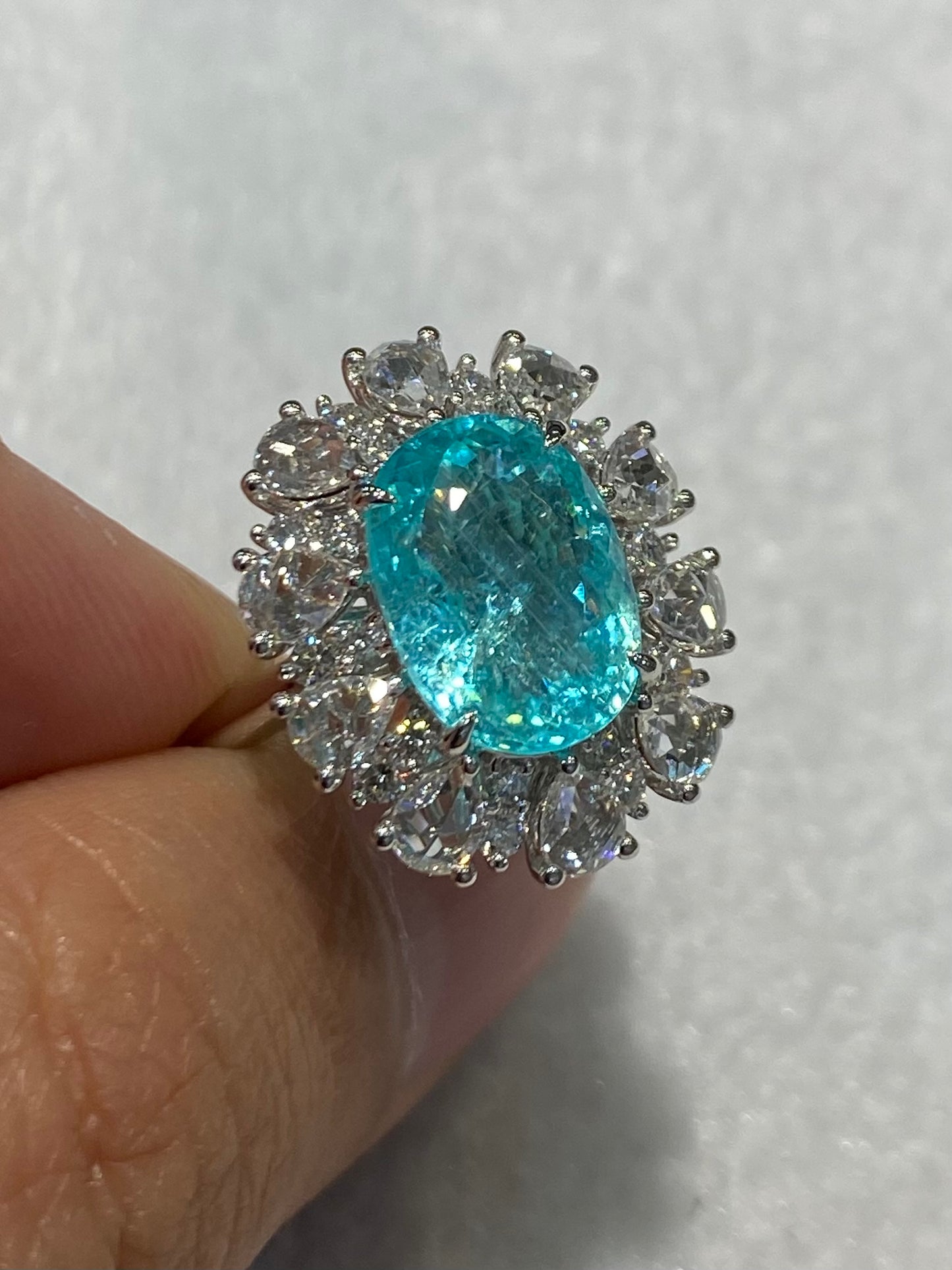 Natural Paraiba Tourmaline 4.64ct Ring