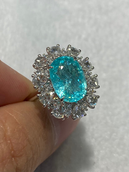 Natural Paraiba Tourmaline 4.64ct Ring